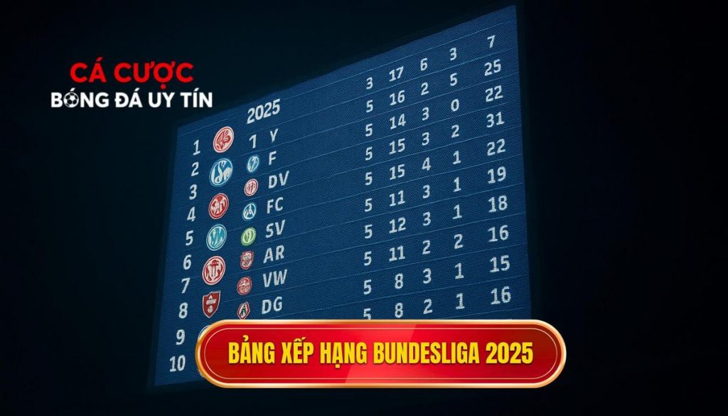 Bảng xếp hạng Bundesliga 2025