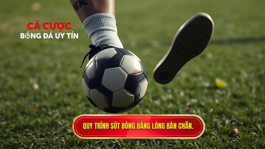  Quy trình sút bóng bằng lòng bàn chân.